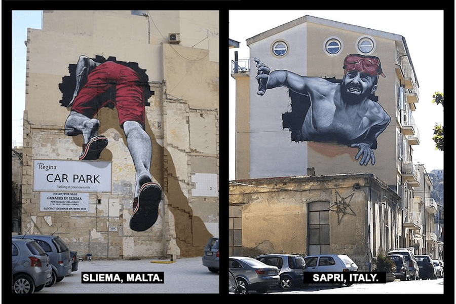 Street art in Malta & Italy