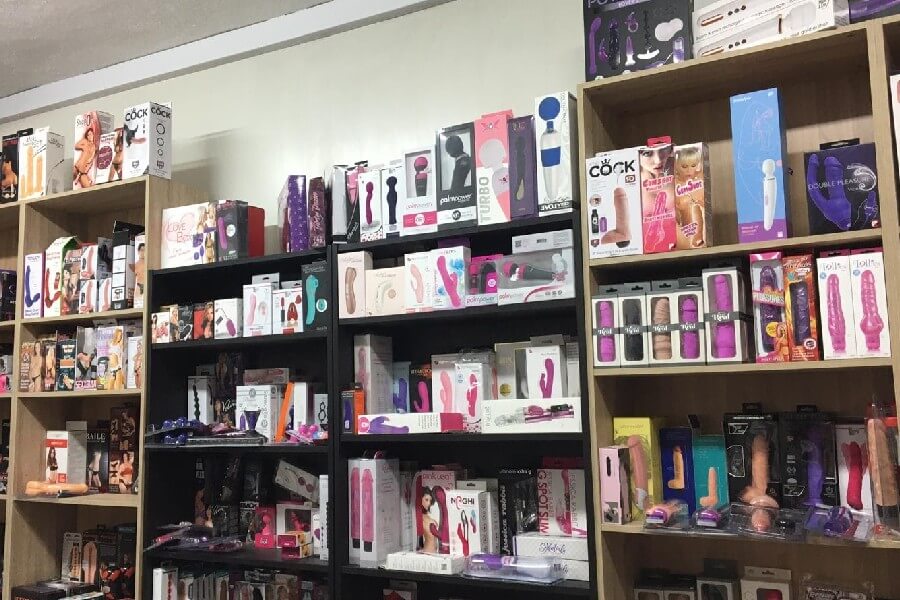 A well-stocked dildo section