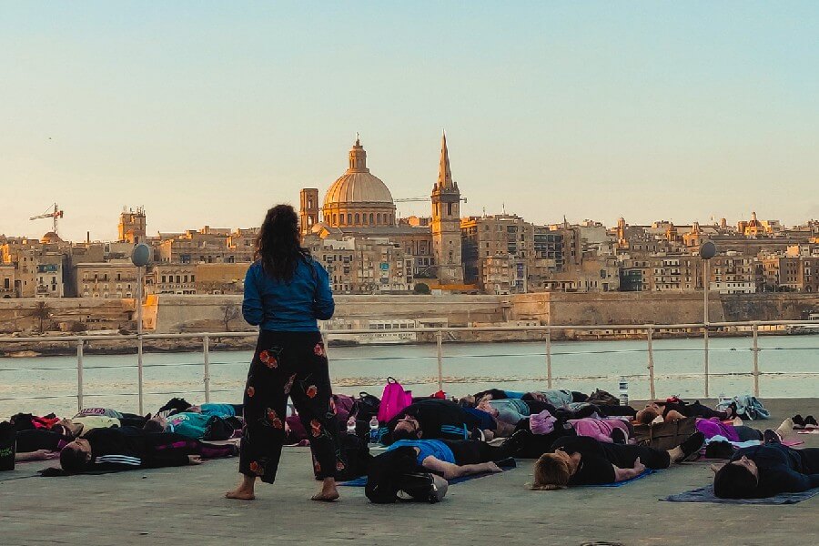 Early morning yoga