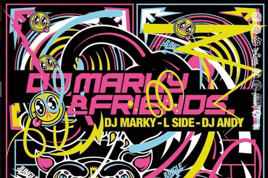 Cutout from flyer for DJ Marky and Friends event D-Edge Club in São Paolo, Brazil