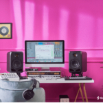 pink studio speakers