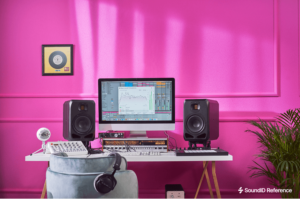 pink studio speakers