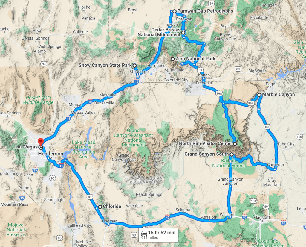 Our National Parks boondocking loop