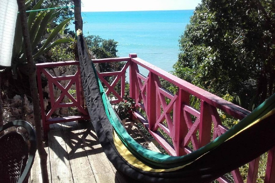 A hammock overlooking the Carribean at Pon Di Rock, Juuls Jamaica