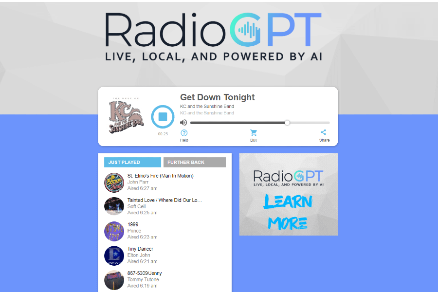 A screenshot of RadioGPT