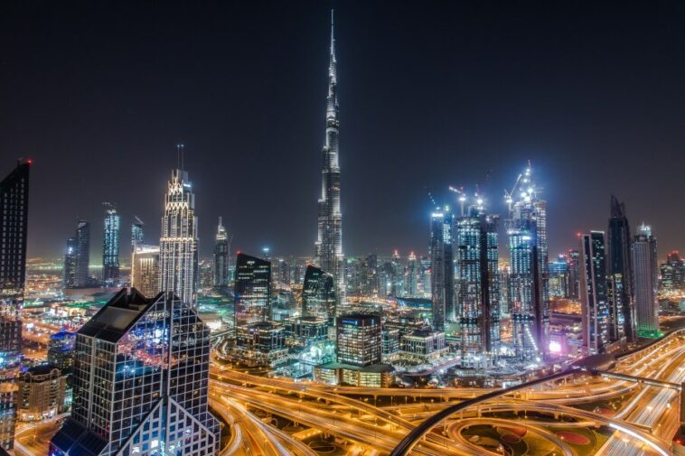cityscape of dubai with burj khalifa