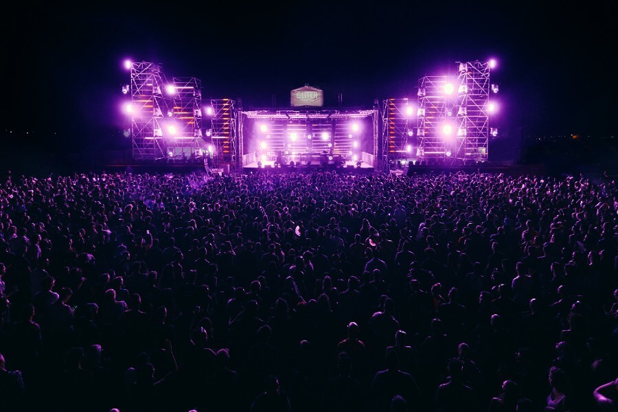 the main stage of a large techno festival