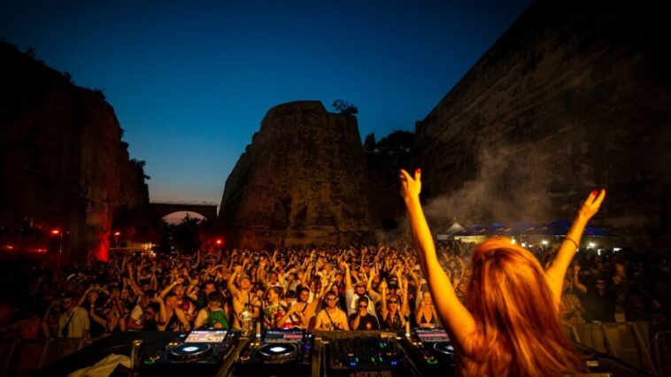 The first night of a techno festival weekend in Malta