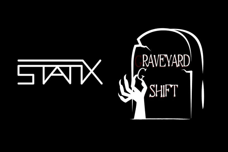logos of statix and graveyard shift promotions