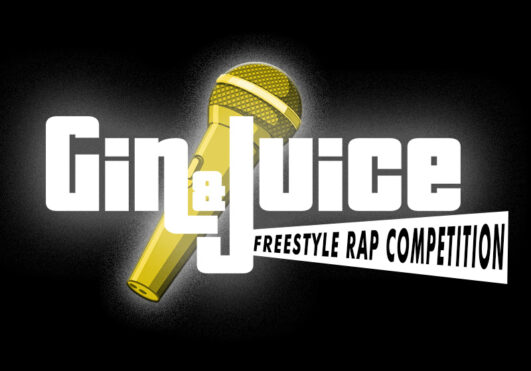 Gin and Juice rap competition logo black background
