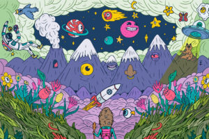 Psychedelic art image courtesy of llustronauta via Freepik