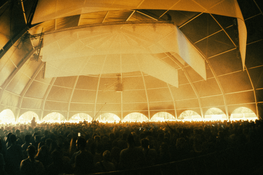 Inside a stage at Paradise City Festival
