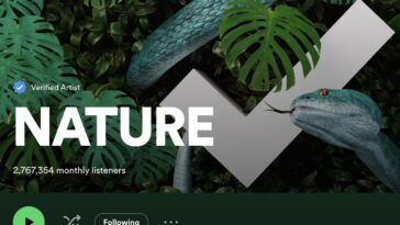 Screenshot of Nature profile on spotify