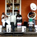 Doreen Ketchens busking in New Orleans.
