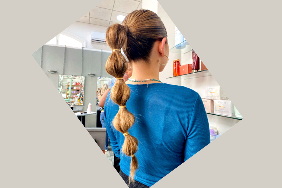 sectioned ponytail for raves