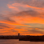 Red sunset looking from Valletta