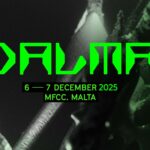 Dalma Festival Logo: green with distopian background