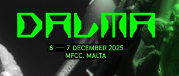 Dalma Festival Logo: green with distopian background