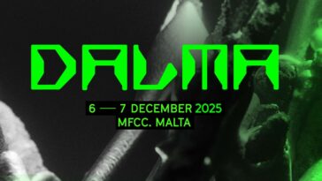 Dalma Festival Logo: green with distopian background