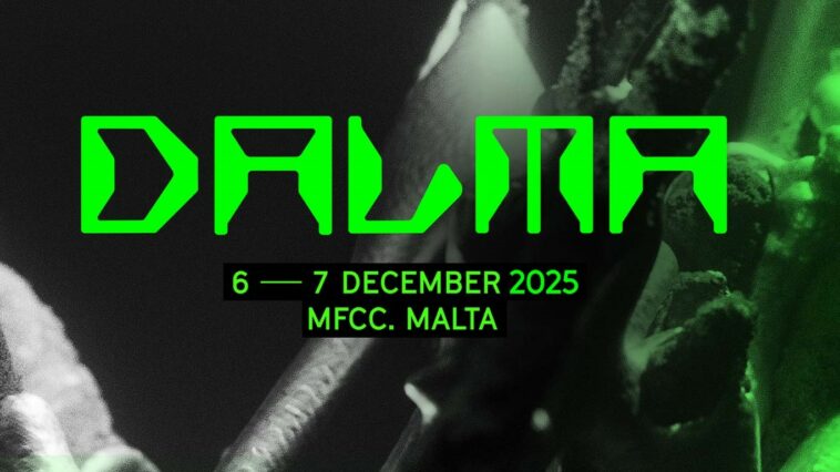 Dalma Festival Logo: green with distopian background