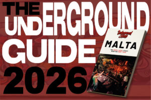 The Underground Guide Malta 2026 with an image of the guide