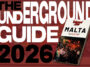 The Underground Guide Malta 2026 with an image of the guide