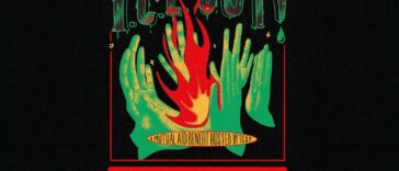 ICE OUT poster with hands warming themselves around a fire.